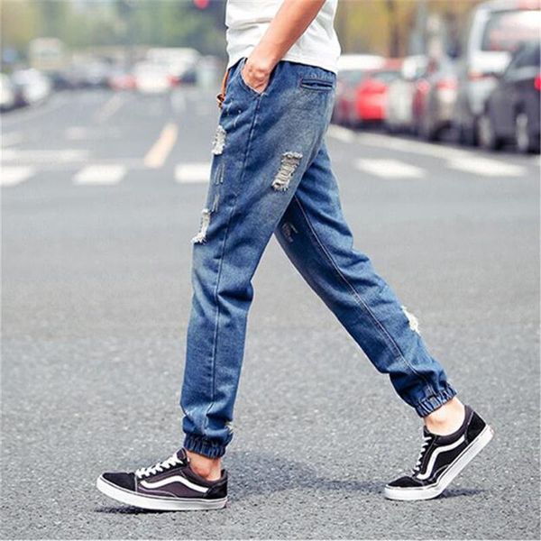 summer holed jeans cropped pants harlan leggings men's, Blue
summer holed jeans cropped pants harlan leggings men's, Blue