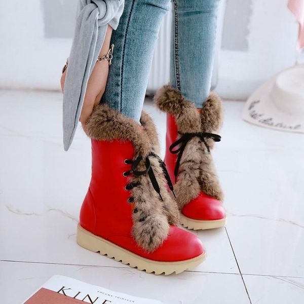 pxelena 5 colors design faux fur casual comfort snow boots women flat platform lace up 2020 winter warm ankle boots ladies shoes, Black
pxelena 5 colors design faux fur casual comfort snow boots women flat platform lace up 2020 winter warm ankle boots ladies shoes, Black