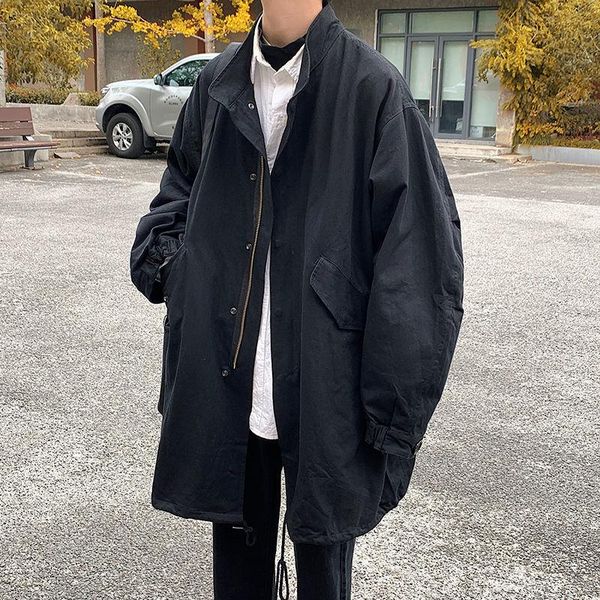 men's trench coats korean coat fashion casual stand collar long men streetwear loose autumn windbreaker jacket mens overcoat, Tan;black
men's trench coats korean coat fashion casual stand collar long men streetwear loose autumn windbreaker jacket mens overcoat, Tan;black
