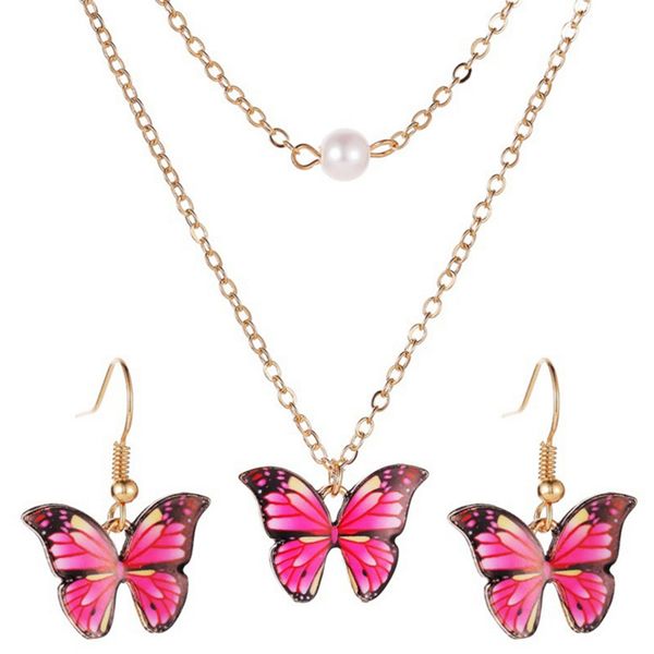 new arrivals bohemian temperament colorful butterfly necklace and earrings jewelry set for women girls gift jewelry at002, Silver
new arrivals bohemian temperament colorful butterfly necklace and earrings jewelry set for women girls gift jewelry at002, Silver
