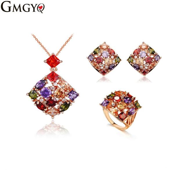 gmgyq rose goud kleur sieraden sets voor vrouwen met hoge kwaliteit multicolor zirkoon wedding & engagement sieraden gift, Silver
gmgyq rose goud kleur sieraden sets voor vrouwen met hoge kwaliteit multicolor zirkoon wedding & engagement sieraden gift, Silver