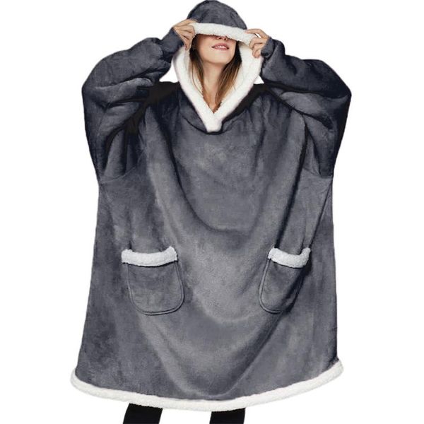 women's hoodies & sweatshirts oversized wearable blanket with sleeves women winter pocket hoody sweat robe casaco feminino, Black
women's hoodies & sweatshirts oversized wearable blanket with sleeves women winter pocket hoody sweat robe casaco feminino, Black