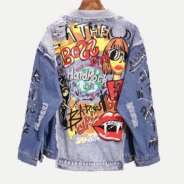 perhaps u women blue denim loose punk jacket button pocket turn down collar letter graffiti print hole hip hop style c0221 201126, Black;brown
perhaps u women blue denim loose punk jacket button pocket turn down collar letter graffiti print hole hip hop style c0221 201126, Black;brown
