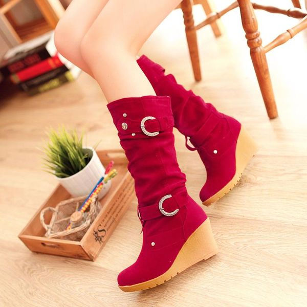 boots women's nubuck leather mid-tube solid color wedge round toe comfortable casual boots#, Black
boots women's nubuck leather mid-tube solid color wedge round toe comfortable casual boots#, Black