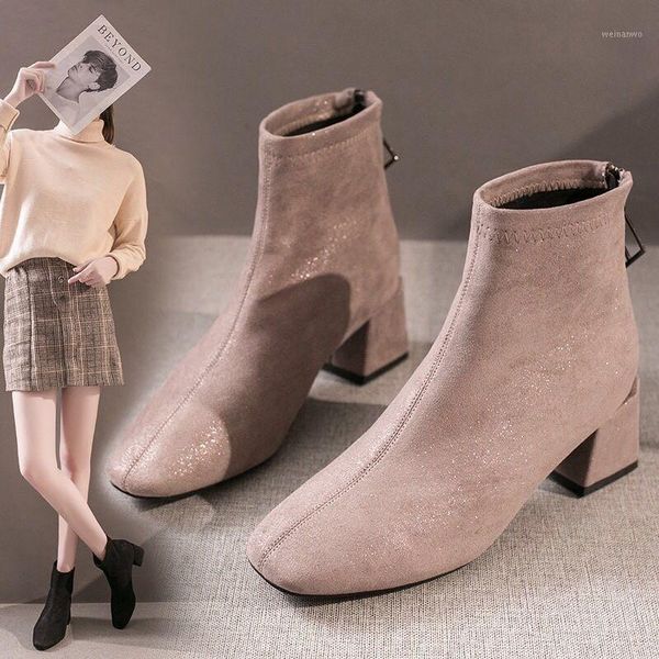 thick heel short boots women's new fall / winter 2021 versatile net red thin boots british high heel1, Black
thick heel short boots women's new fall / winter 2021 versatile net red thin boots british high heel1, Black