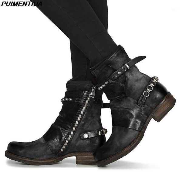 boots puimentiua winter punk women ankle pu leather zipper buckle low heel female casual retro motorcycle biker short boots1, Black
boots puimentiua winter punk women ankle pu leather zipper buckle low heel female casual retro motorcycle biker short boots1, Black