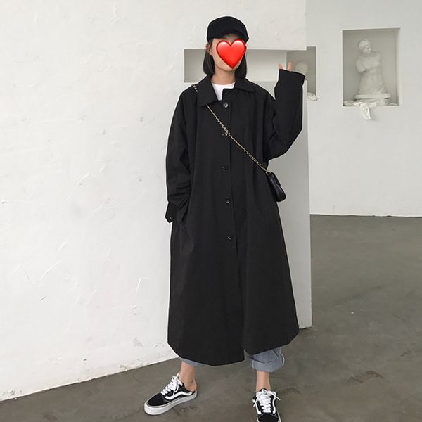 2021 new elegant female fashion black khaki trench coats autumn single breast chic british style loose long jacket k524, Black;brown
2021 new elegant female fashion black khaki trench coats autumn single breast chic british style loose long jacket k524, Black;brown