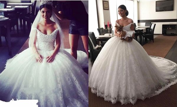 elegant pearls ballgown wedding dresses gown off the shoulder lace tulle skirt corset back with sleeve wedding bridal gowns designer, White
elegant pearls ballgown wedding dresses gown off the shoulder lace tulle skirt corset back with sleeve wedding bridal gowns designer, White