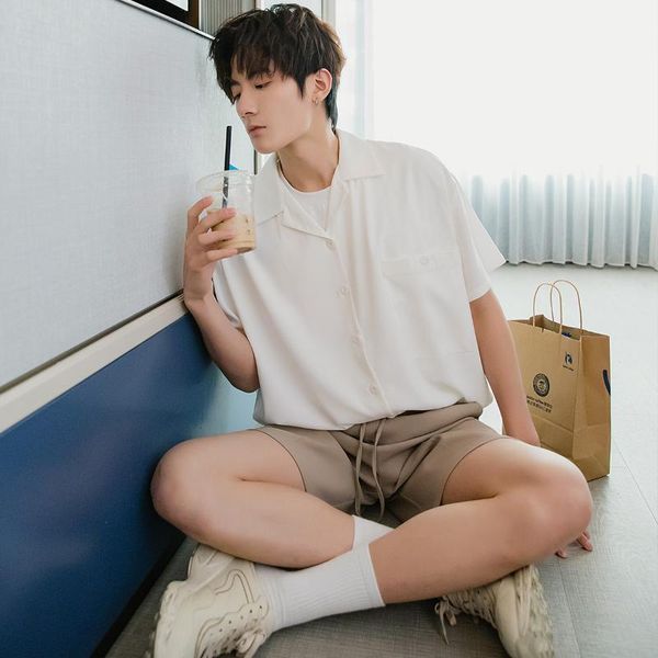ewq / men's wear oversize short sleeve white shirt with single pockets 2020 summer fashion loose casual comfortable 9y24811, White;black
ewq / men's wear oversize short sleeve white shirt with single pockets 2020 summer fashion loose casual comfortable 9y24811, White;black