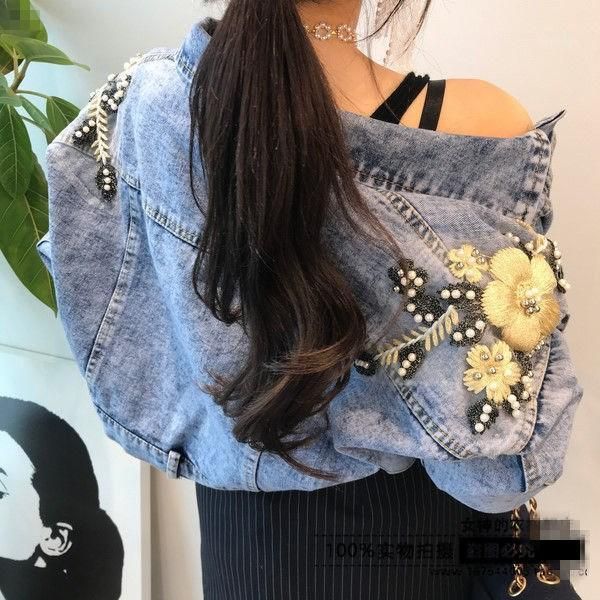 women's jackets hip hop girl bare waist denim cotton jacket fashionable beaded embroidery flowers loose short coat1, Black;brown
women's jackets hip hop girl bare waist denim cotton jacket fashionable beaded embroidery flowers loose short coat1, Black;brown
