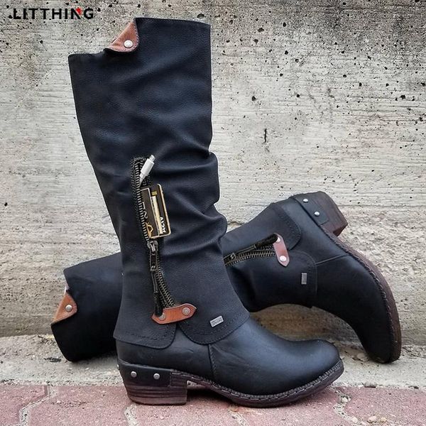 litthing 2020 women boots long mid zipper solid boots autumn winter round toe low heel snow women's warm female shoes, Black
litthing 2020 women boots long mid zipper solid boots autumn winter round toe low heel snow women's warm female shoes, Black