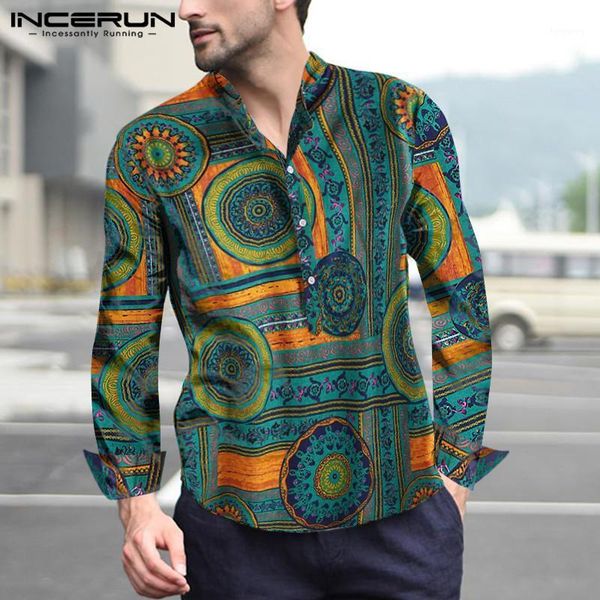cotton men's shirt printing stand collar vintage long sleeve camisa masculina ethnic style loose casual shirts men 2020 incerun1, White;black
cotton men's shirt printing stand collar vintage long sleeve camisa masculina ethnic style loose casual shirts men 2020 incerun1, White;black