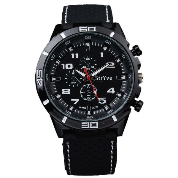 stryve men's fashion watch classic sports three false eyes three head quartz silicone strap watch, Slivery;brown
stryve men's fashion watch classic sports three false eyes three head quartz silicone strap watch, Slivery;brown