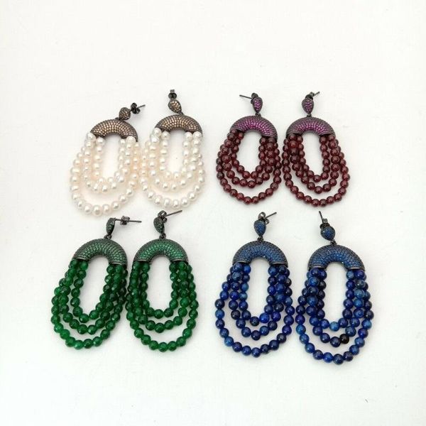 dangle & chandelier pearl garnet j1ade lapis cz pave post earrings, Silver 
dangle & chandelier pearl garnet j1ade lapis cz pave post earrings, Silver