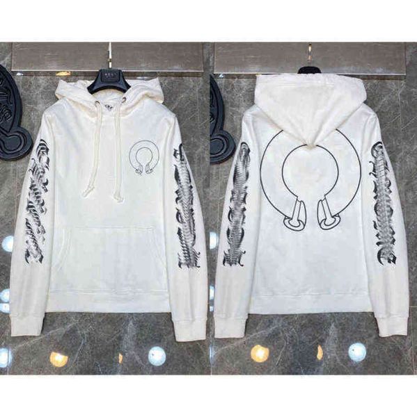 hoodie quality autumn winter ch classic sweatshirts fashion designer mens luxury zipper sweater horseshoe phantom cross print hooded woman, Black
