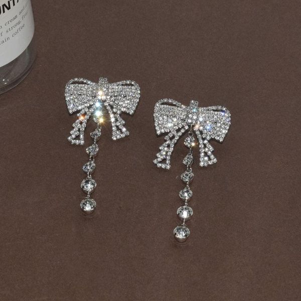 luxury bow knot rhinestone dangle earrings for women bridal crystal big earing wedding jewelry statement party accessories, Silver
luxury bow knot rhinestone dangle earrings for women bridal crystal big earing wedding jewelry statement party accessories, Silver