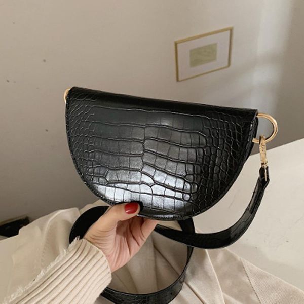 elegant crocodile pattern crossbody bag for women half round solid pu leather luxury handbag women bag designer shoulder
elegant crocodile pattern crossbody bag for women half round solid pu leather luxury handbag women bag designer shoulder