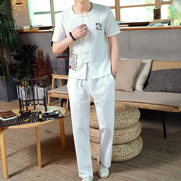 men's tracksuits chinese style streetwear men tracksuit short sleeve shirt + trousers elastic waist fashion summer clothes 2021 set plu, Gray
men's tracksuits chinese style streetwear men tracksuit short sleeve shirt + trousers elastic waist fashion summer clothes 2021 set plu, Gray