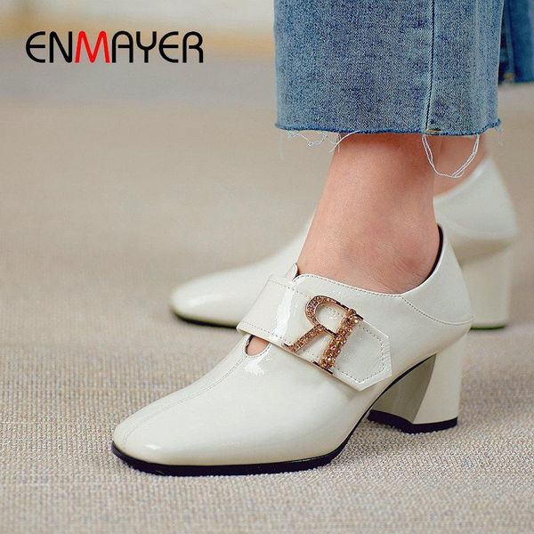dress shoes enmayer 2021 slip-on women patent leather basic square heel luxury office & career toe crystal pumps 34-42, Black
dress shoes enmayer 2021 slip-on women patent leather basic square heel luxury office & career toe crystal pumps 34-42, Black