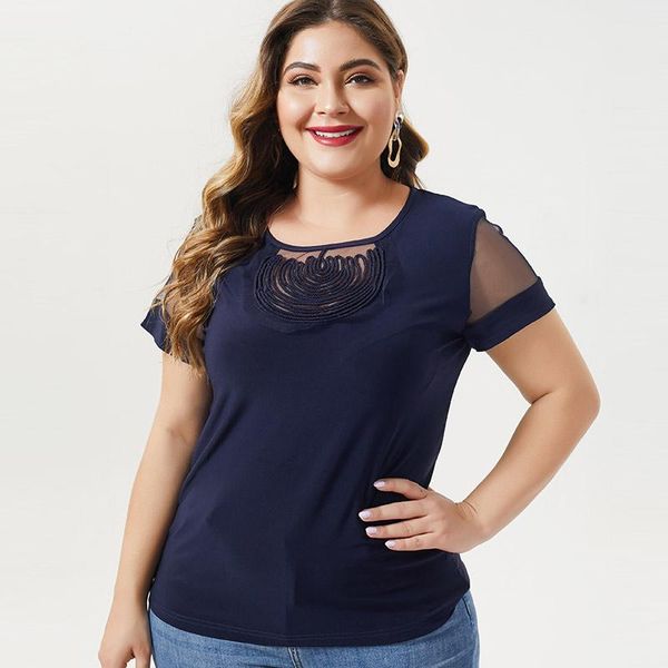 2020 summer mom short sleeve knitted t-shirt fashion ladies vintage elegant plus size womens, White
2020 summer mom short sleeve knitted t-shirt fashion ladies vintage elegant plus size womens, White