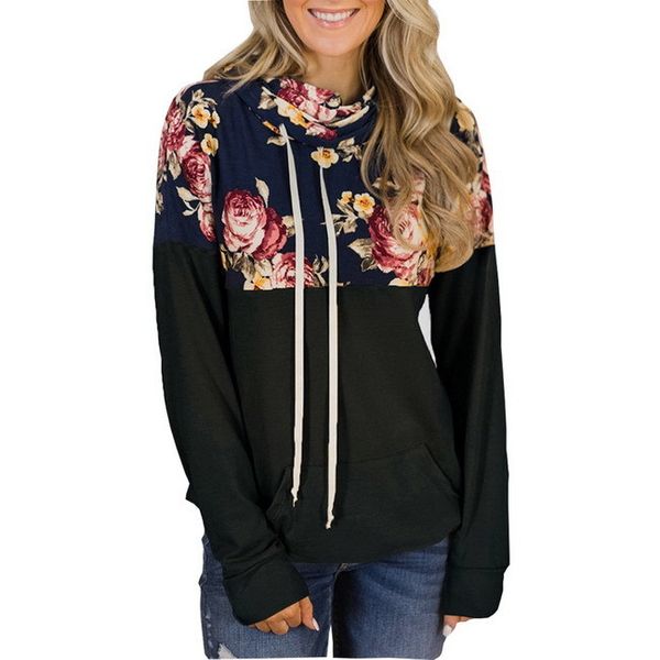 women's color block light weight sweatshirts long sleeve cowl neck color block pullover hoodie with kangaroo pocket, Black
women's color block light weight sweatshirts long sleeve cowl neck color block pullover hoodie with kangaroo pocket, Black