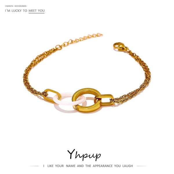 yhpup statement ceramic stainless steel bracelet for women trendy metal texture titanium steel jewelry charm bracelet gift new, Golden;silver
yhpup statement ceramic stainless steel bracelet for women trendy metal texture titanium steel jewelry charm bracelet gift new, Golden;silver