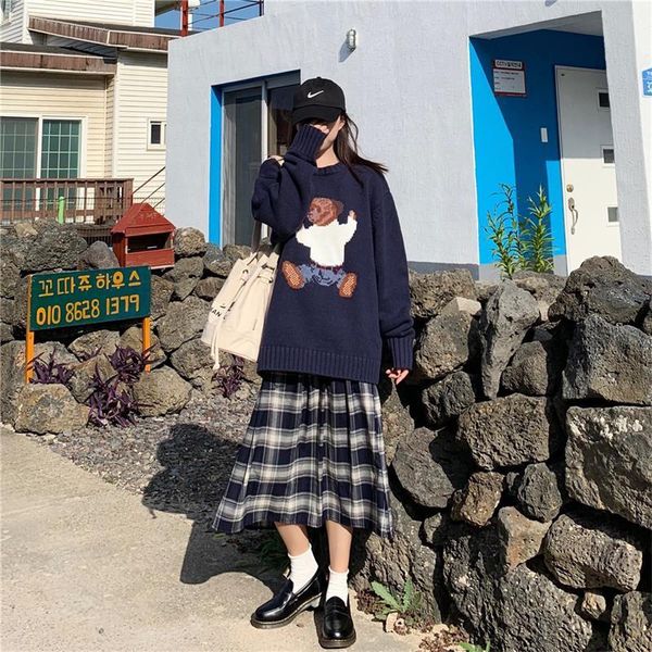 2020 blouses japanese kawaii ulzzang vintage in bears female korean sweater women's clothing szqg, White;black
2020 blouses japanese kawaii ulzzang vintage in bears female korean sweater women's clothing szqg, White;black