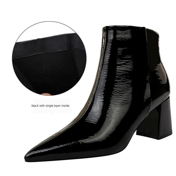 boots 2021 winter thick heel pointed high heeled woman patent leather keep warm black khaki side zipper short
boots 2021 winter thick heel pointed high heeled woman patent leather keep warm black khaki side zipper short
