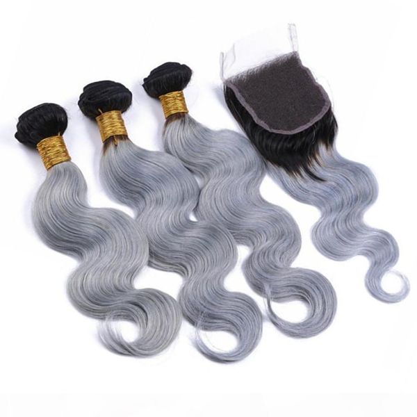 silver grey ombre virgin human hair 3bundles with closure body wave 1b grey 2tone ombre indian human hair with 4x4 lace closure, Black;brown
silver grey ombre virgin human hair 3bundles with closure body wave 1b grey 2tone ombre indian human hair with 4x4 lace closure, Black;brown