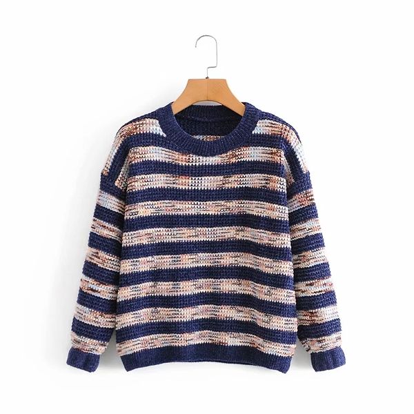 women contrast color striped knitting sweater casual femme o-neck long sleeve pullover lady loose sw927, White;black
women contrast color striped knitting sweater casual femme o-neck long sleeve pullover lady loose sw927, White;black