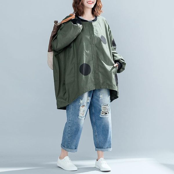plus size polka dot zipper jacket coat cloak outerwear coats for women 4xl 5xl 6xl oversized ladies loose jackets 2019, Black;brown
plus size polka dot zipper jacket coat cloak outerwear coats for women 4xl 5xl 6xl oversized ladies loose jackets 2019, Black;brown