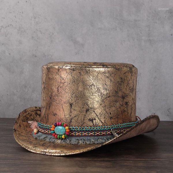 3size women leather hat lday tassel fedora hat magic flat steampunk cosplay pork pie party caps 13cm1, Blue;gray
3size women leather hat lday tassel fedora hat magic flat steampunk cosplay pork pie party caps 13cm1, Blue;gray