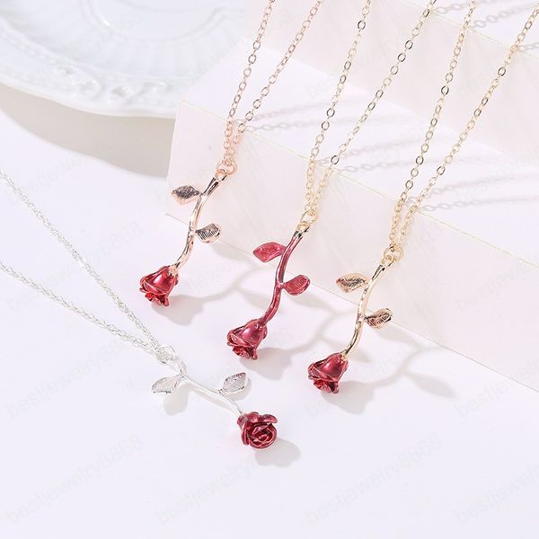 3d red rose necklace flower pendant vintage charm necklaces statement party jewelry for women girls valentine's day gift, Silver
3d red rose necklace flower pendant vintage charm necklaces statement party jewelry for women girls valentine's day gift, Silver