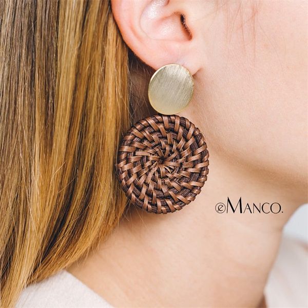 emanco large round hand-knitted pendant earrings women stylish casual two-color alloy wooden dangle earrings y200323, Golden
emanco large round hand-knitted pendant earrings women stylish casual two-color alloy wooden dangle earrings y200323, Golden