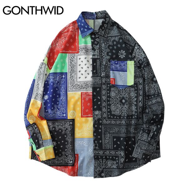 bandana print two tone long sleeve hawaiian beach tees shirts streetwear harajuku hip hop casual loose shirt male kg-309, White;black
bandana print two tone long sleeve hawaiian beach tees shirts streetwear harajuku hip hop casual loose shirt male kg-309, White;black