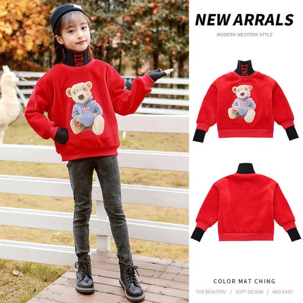 high winter collar thickened autumn girls' bear cartoon sweater pullover korean children's new little girl's coat g8ut, Black
high winter collar thickened autumn girls' bear cartoon sweater pullover korean children's new little girl's coat g8ut, Black