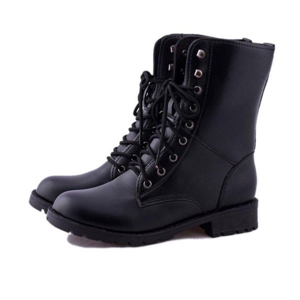 2021 black german boots slip-on shoes boots for couple big size 35-42