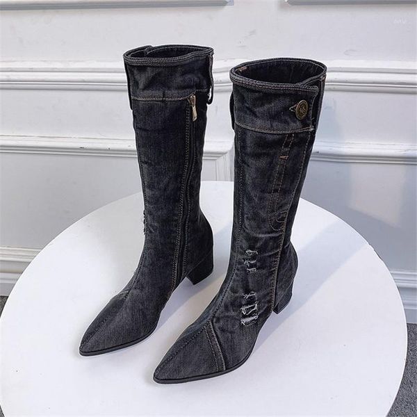 2020 new boots over-knee button boots women's spring autumn thick bottom with increased high-low elastic1, Black
2020 new boots over-knee button boots women's spring autumn thick bottom with increased high-low elastic1, Black