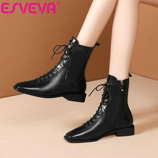 boots esveva 2021 square low heel lace up western style genuine leather+pu ankle women winter shoes black size 34-41
boots esveva 2021 square low heel lace up western style genuine leather+pu ankle women winter shoes black size 34-41