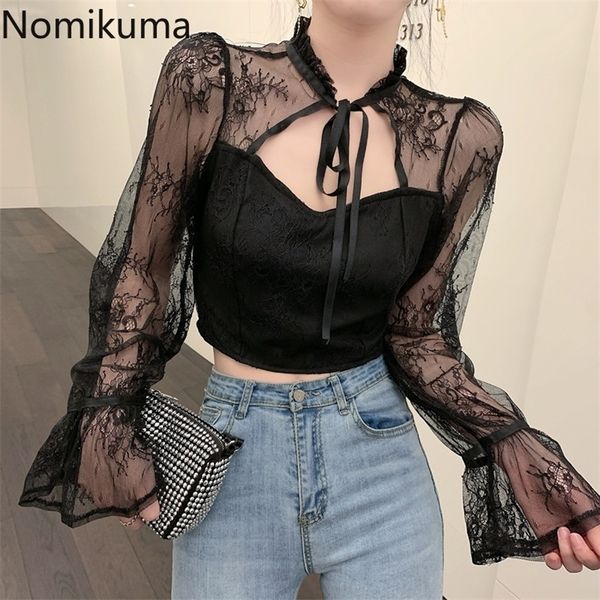 nomikuma korean perspective patchwork lace shirt bow tie stand neck flare long sleeve blouse spring blusas 6d730 220312, White
nomikuma korean perspective patchwork lace shirt bow tie stand neck flare long sleeve blouse spring blusas 6d730 220312, White