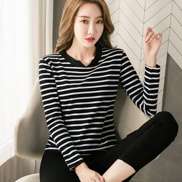 aossviao 2020 autumn winter cotton t shirt women loose style solid tee shirt female long sleeve tees o neck stripe t shirt sqczqp, White;black
aossviao 2020 autumn winter cotton t shirt women loose style solid tee shirt female long sleeve tees o neck stripe t shirt sqczqp, White;black