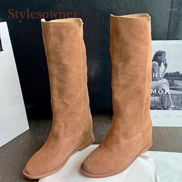 retro genuine leather western woman boots height increasing cow suede round toe high-tube square heel slip-on knight boots1, Black
retro genuine leather western woman boots height increasing cow suede round toe high-tube square heel slip-on knight boots1, Black