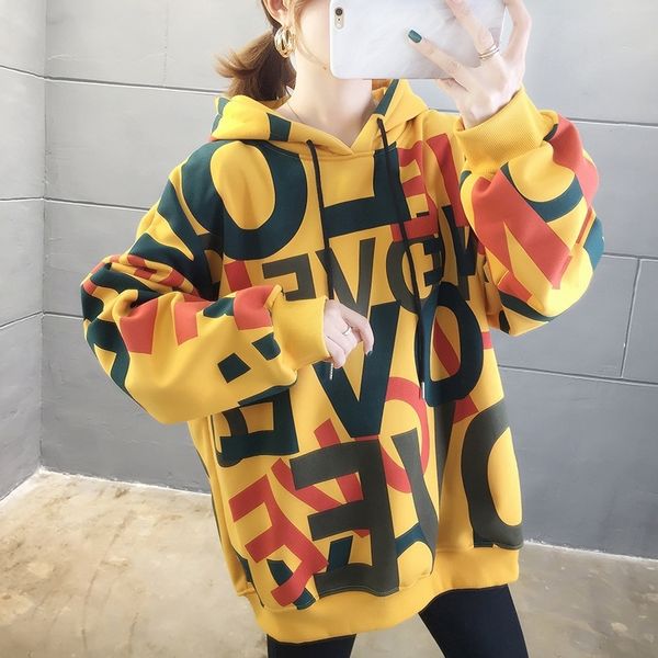 hoodies for women plus velvet long sleeve letter print pullovers winter clothes women loose warm sweatshirt hoodie casual 201202, Black
hoodies for women plus velvet long sleeve letter print pullovers winter clothes women loose warm sweatshirt hoodie casual 201202, Black