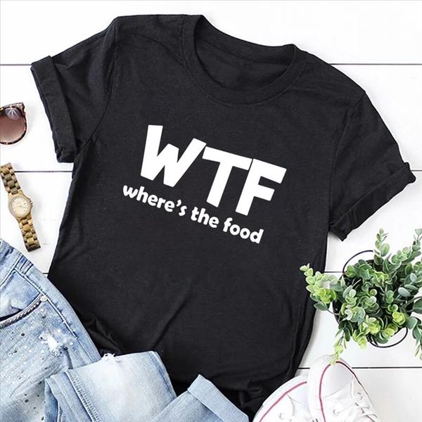 women casual wtf wheres the food letter print shirt loose breathable ullzang beauty black t shirt, White
women casual wtf wheres the food letter print shirt loose breathable ullzang beauty black t shirt, White