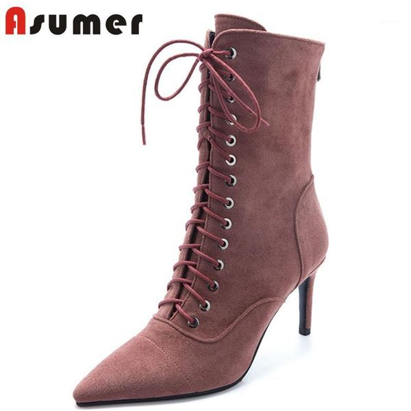 asumer 2020 new arrive thin high heel ladies party shoes suede leather pointed toe cross tied fashion ankle boots for women1, Black
asumer 2020 new arrive thin high heel ladies party shoes suede leather pointed toe cross tied fashion ankle boots for women1, Black