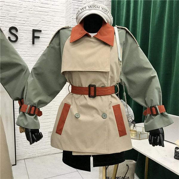 autumn short vintage patchwork windbreaker for women lapel long sleeve high waist with sashes lace up bowknot female trench coat, Tan;black
autumn short vintage patchwork windbreaker for women lapel long sleeve high waist with sashes lace up bowknot female trench coat, Tan;black