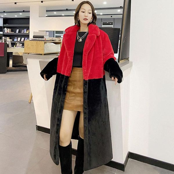 women's fur & faux zadorin 2021 winter women furry warm coat long jacket mixed color thick oversize female plush coats, Black
women's fur & faux zadorin 2021 winter women furry warm coat long jacket mixed color thick oversize female plush coats, Black