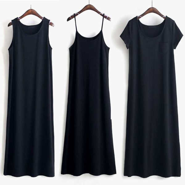 blue spring and summer new style full loose dress female black show thin long skirt, Black;gray
blue spring and summer new style full loose dress female black show thin long skirt, Black;gray