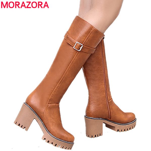 morazora new retro women boots lace up buckle lace up knee high boots round toe platform winter boots ladies shoes size 43 201114, Black
morazora new retro women boots lace up buckle lace up knee high boots round toe platform winter boots ladies shoes size 43 201114, Black