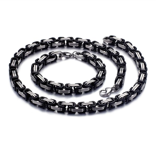 wholesale jewelry set chhoose stainless steel 5mm/6mm/8mm fashion black silver byzantine bracelet & necklace set hip-hop jewelry
wholesale jewelry set chhoose stainless steel 5mm/6mm/8mm fashion black silver byzantine bracelet & necklace set hip-hop jewelry